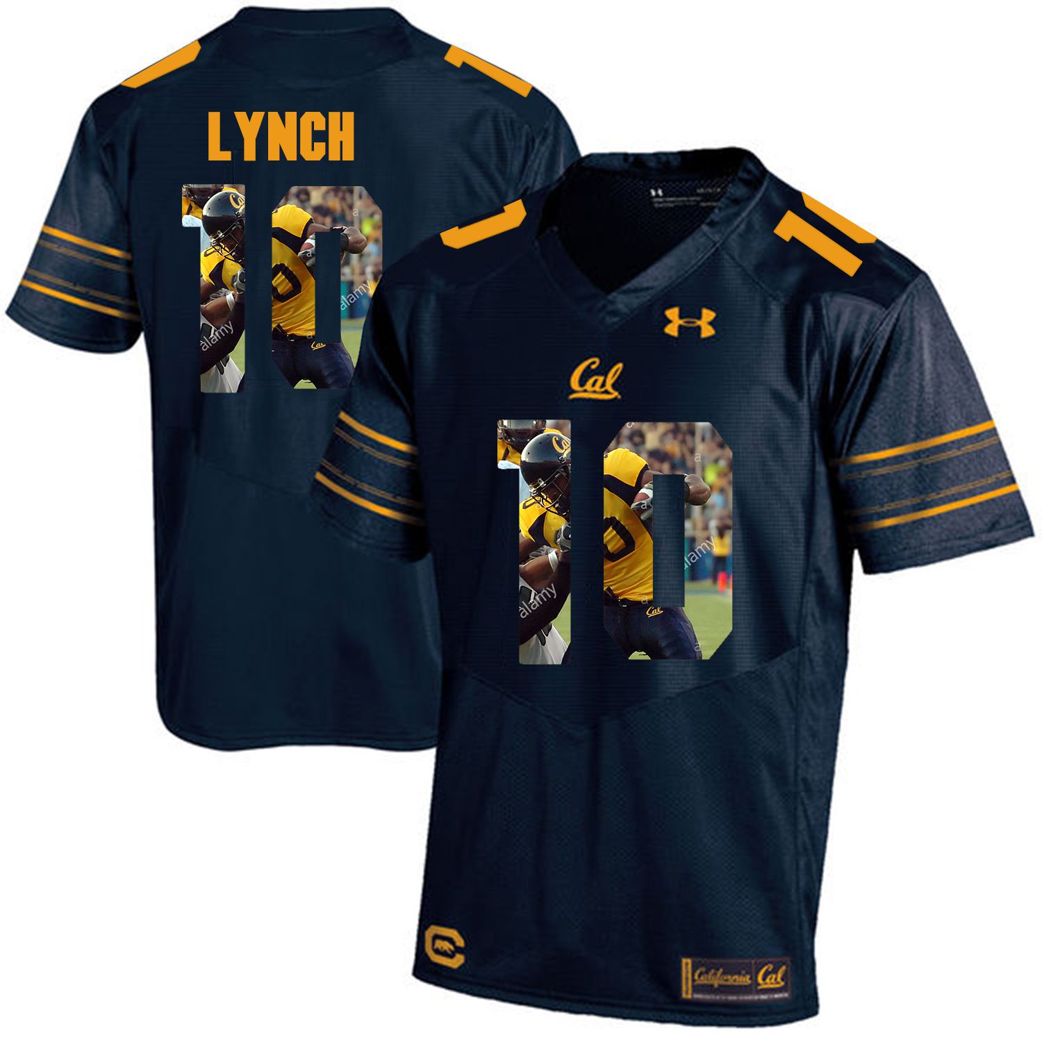 Men California Golden Bears #10 Marshawn Lynch Dark blue Customized NCAA Jerseys1